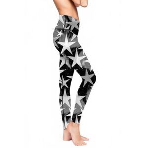Playground M Superstition Printed Legging Black Gray Star High-Rise Stretch Pant